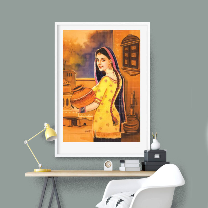 Ek Kudi- Beautiful Punjabi Girl Folk Painting - image 7