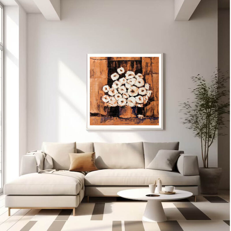 Queen-victoria-white-Flowers-Painting - image 5