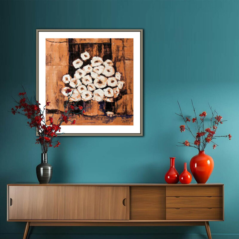 Queen-victoria-white-Flowers-Painting - image 4