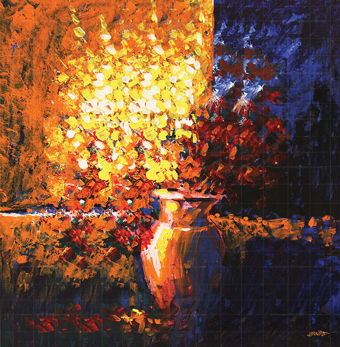 The Brighter Side- Floral Artwork is Original handmade painting made from acrylic colors. This world famous painting for sale worldwide at affordable price.