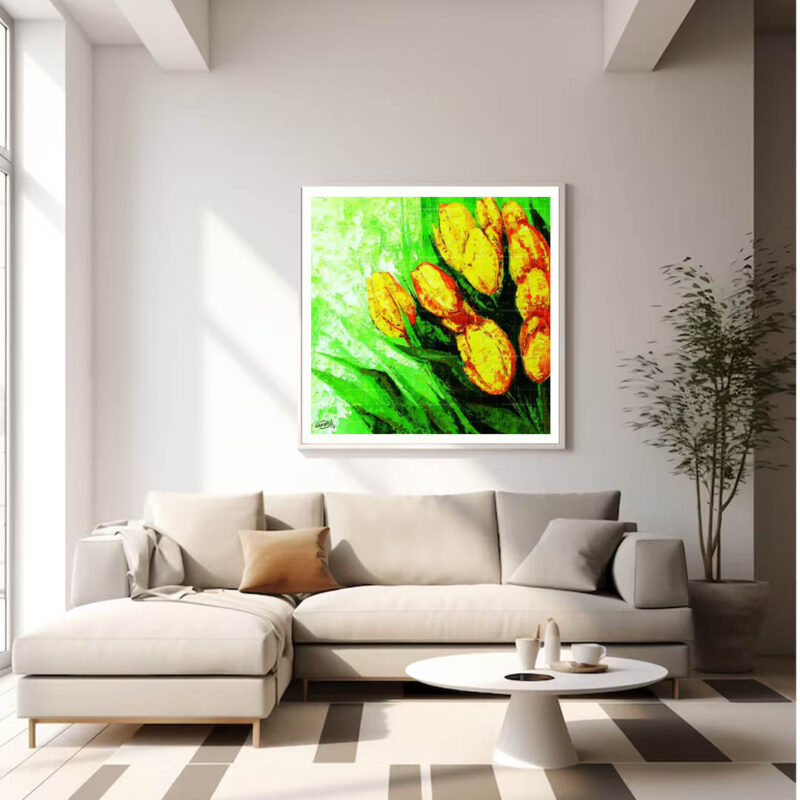 Dancing with Daffodil Flowers- Floral Painting - image 3