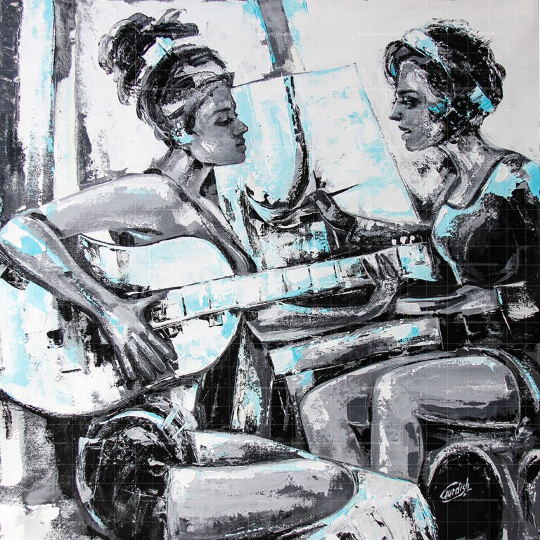 The Chords of Romance- Musical Painting throws light on life with jingles and colors. This artwork is world famous for its soothing colors and is for sale worldwide