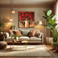 The-Painting-of-Soothing-Red-Flowers-Floral-Artwork