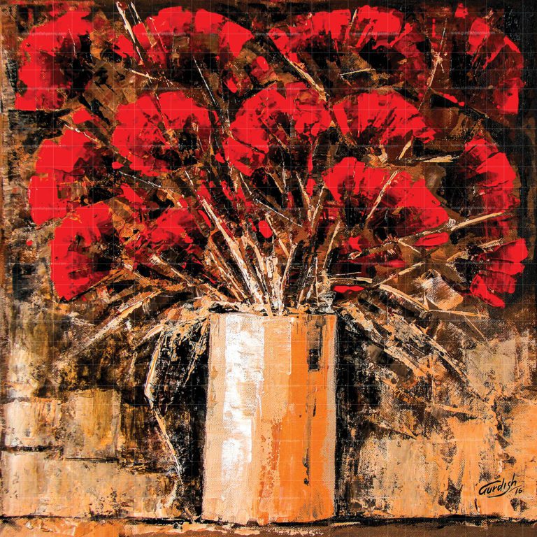 The Painting of Soothing Red Flowers- Floral Artwork is Original Handmade Painting made from Acrylic colors and it is for sale at affordable price. Buy Highly acclaimed world famous soothing artwork of beautiful Red flowers for room decoration and living room interiors. Canvas Prints also available