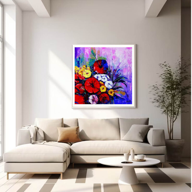 The Red Beautiful Flowers- Nature Painting - image 2