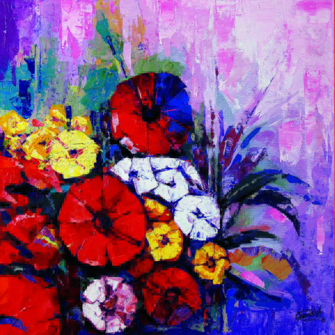 The Red Beautiful Flowers- Nature Painting – Buy Original Art ...