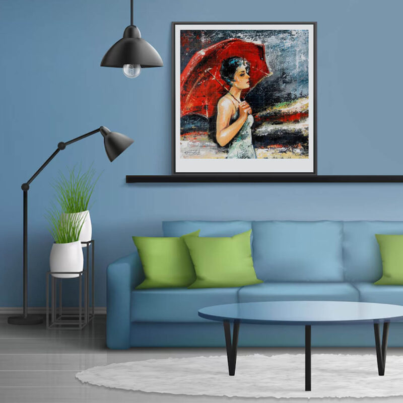The girl with Red Umbrella- Handicraft art - image 3