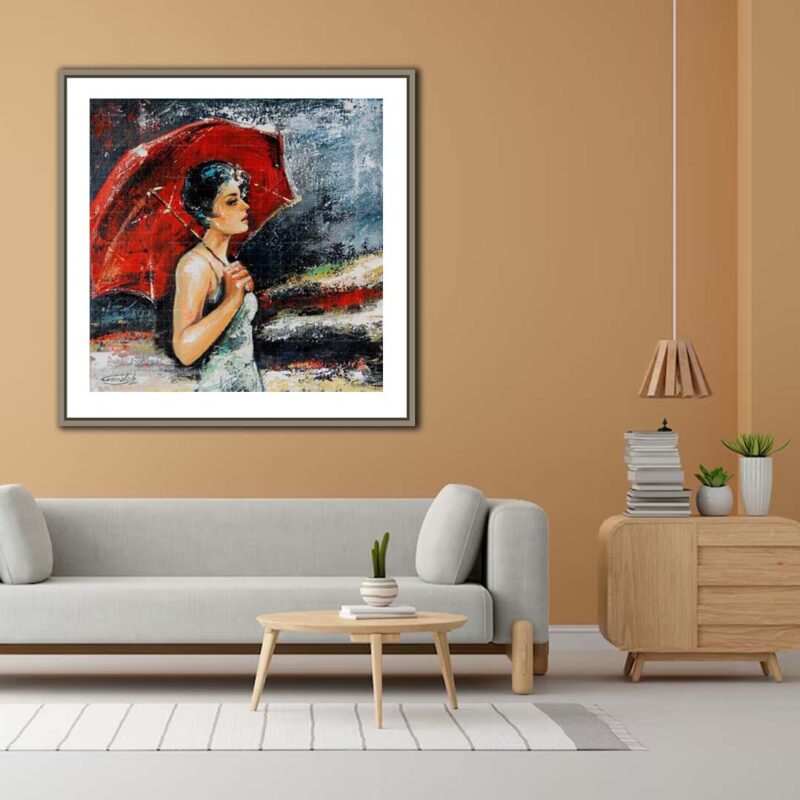 The girl with Red Umbrella- Handicraft art - image 4