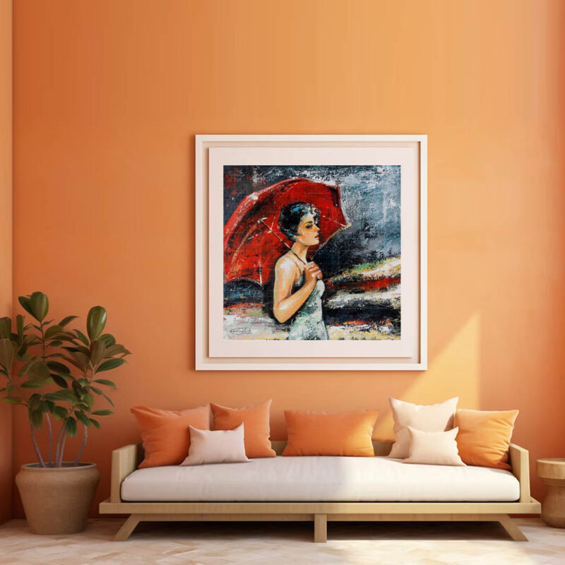 The girl with Red Umbrella- Handicraft art - image 5
