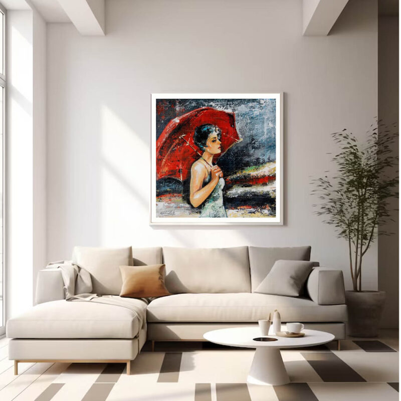 The girl with Red Umbrella- Handicraft art - image 2