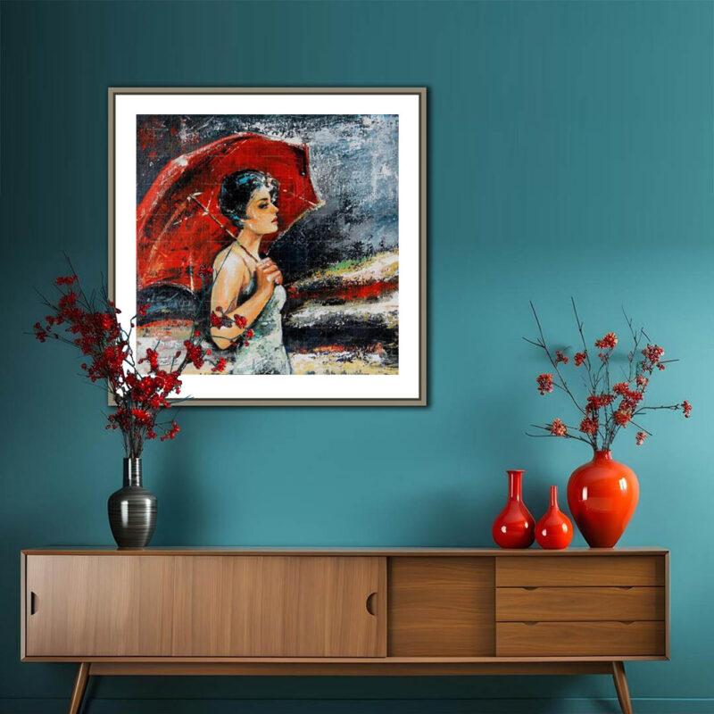The girl with Red Umbrella- Handicraft art - image 6
