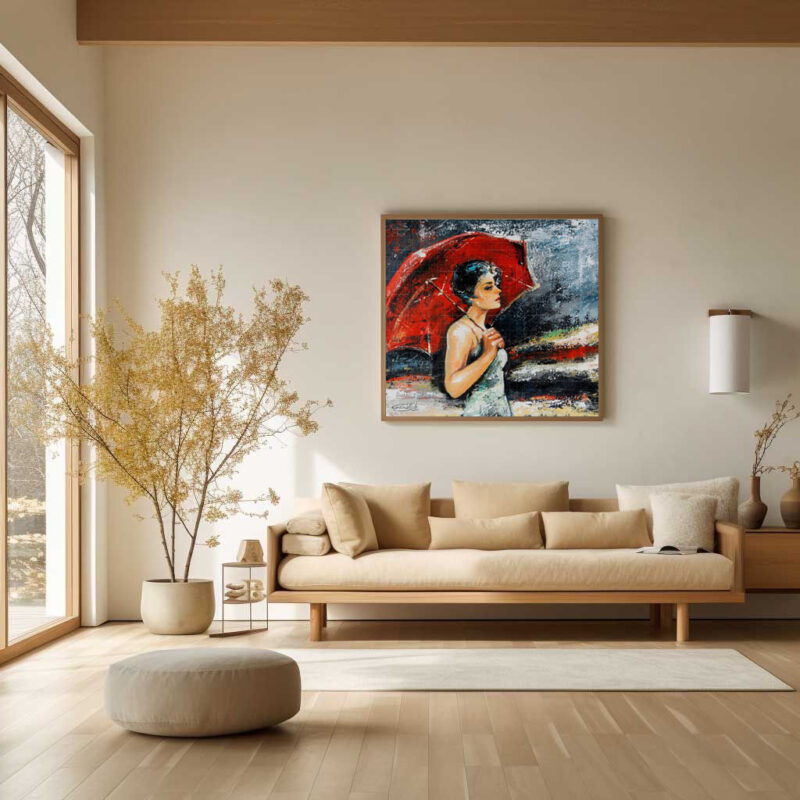 The girl with Red Umbrella- Handicraft art - image 9
