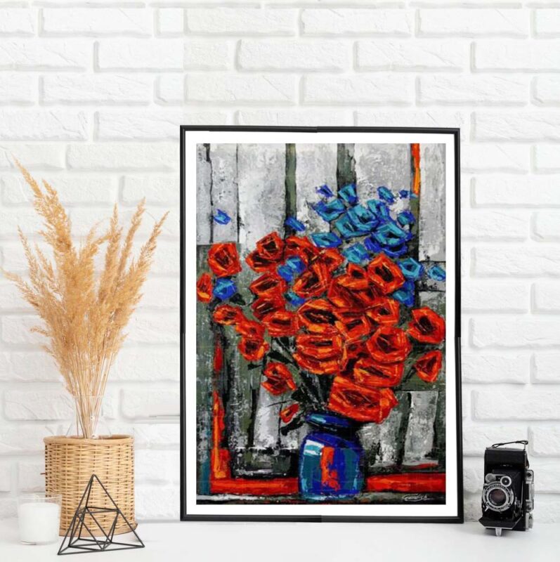 The painting of Beautiful Flower Pot- Acrylic Artwork - image 5