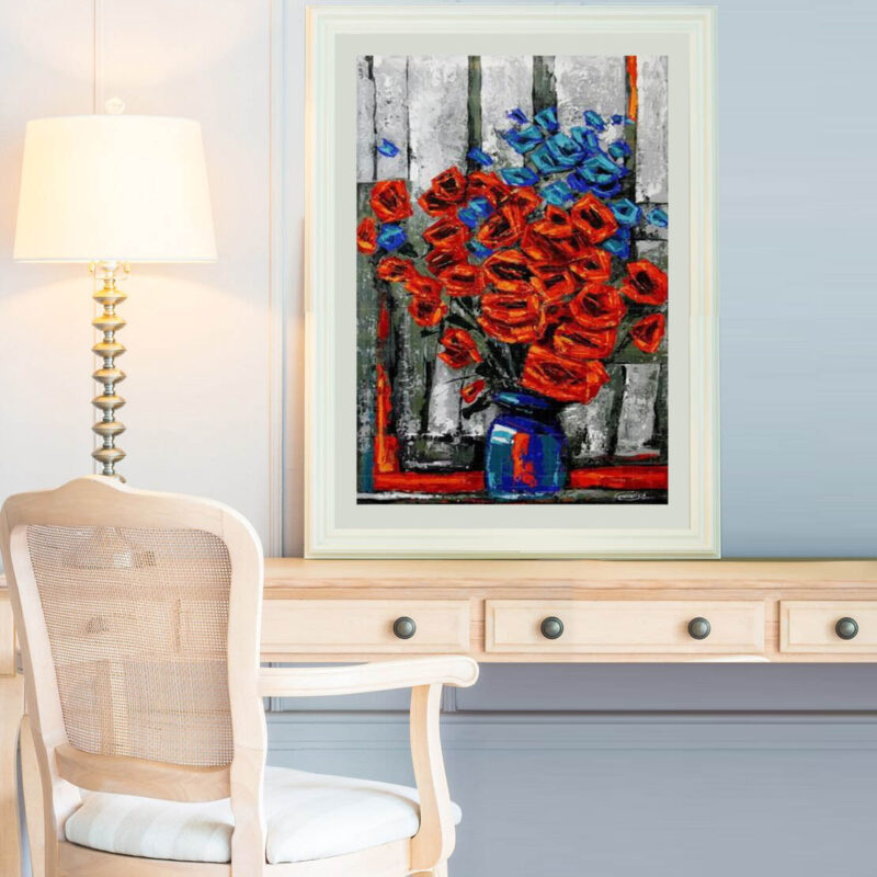 The painting of Beautiful Flower Pot- Acrylic Artwork - image 2
