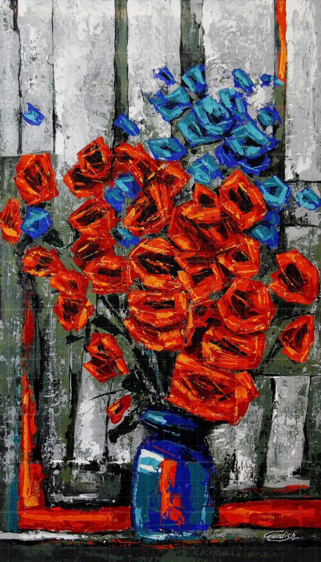 The painting of Beautiful Flower Pot- Acrylic Painting is Original Handmade Artwork for sale at affordable price. Buy world famous paintings for decorating homes and offices with positive energy. Canvas prints also available worldwide