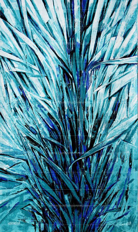 The soothing leaves is Original handmade artwork made from the positive and prosperous colors of blue and white.