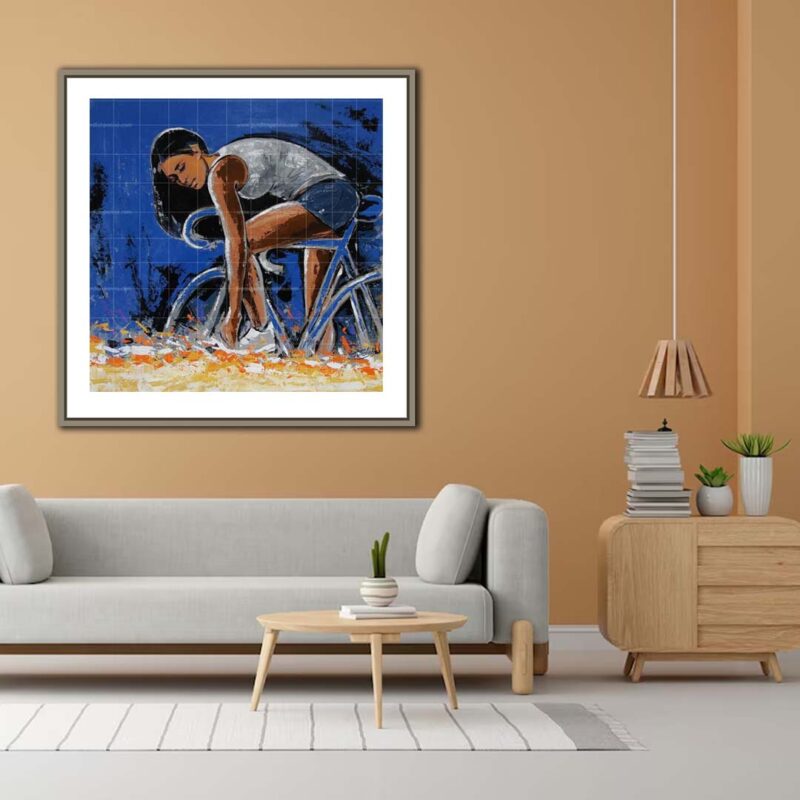 The Beautiful Girl on Cycle- Figurative art - image 3