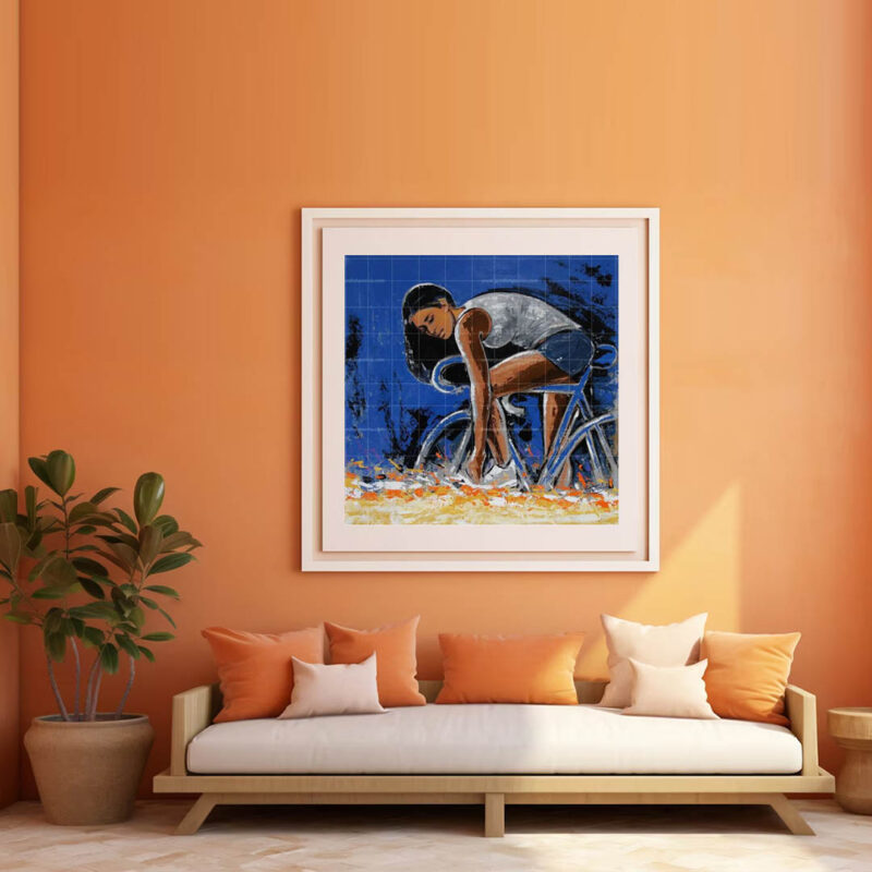 The Beautiful Girl on Cycle- Figurative art - image 5