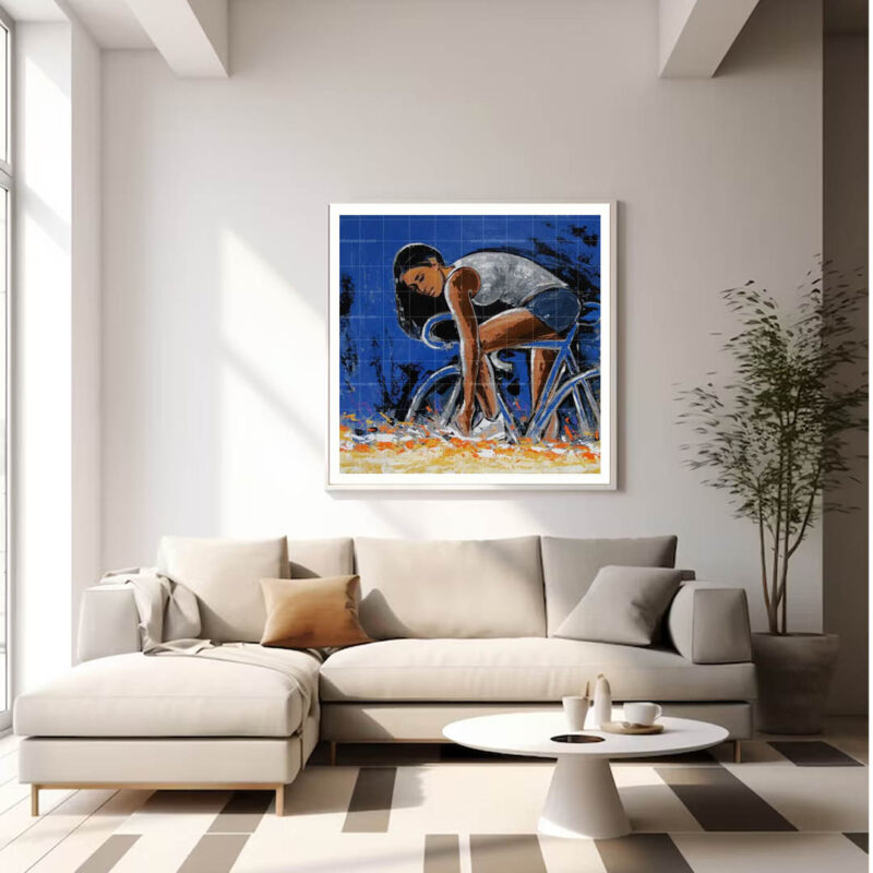 The Beautiful Girl on Cycle- Figurative art - image 4
