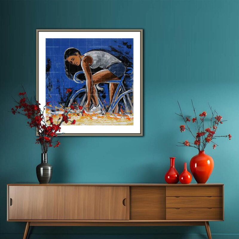 The Beautiful Girl on Cycle- Figurative art - image 6