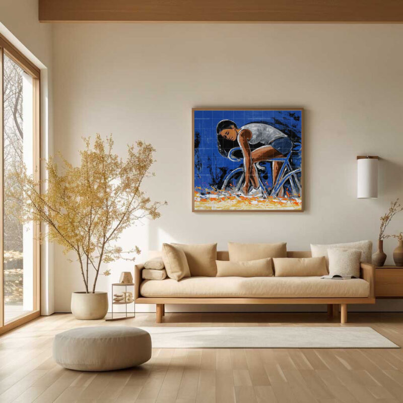 The Beautiful Girl on Cycle- Figurative art - image 7