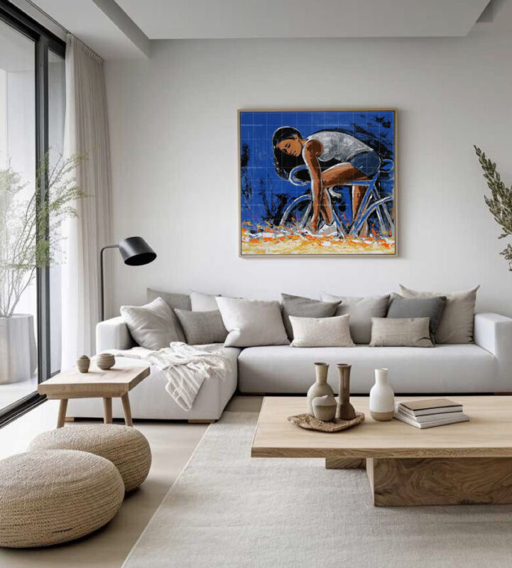 The Beautiful Girl on Cycle- Figurative art - image 10