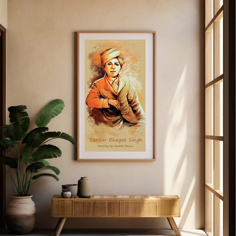 Young Sardar Bhagat Singh-Indian Freedom Fighter Painting - image 3