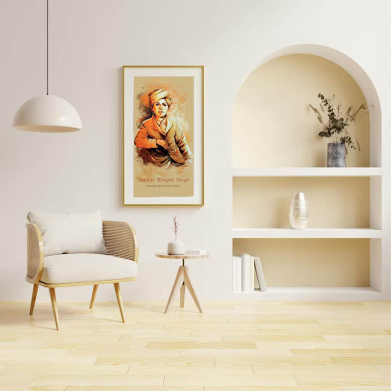 Young Sardar Bhagat Singh-Indian Freedom Fighter Painting - image 4