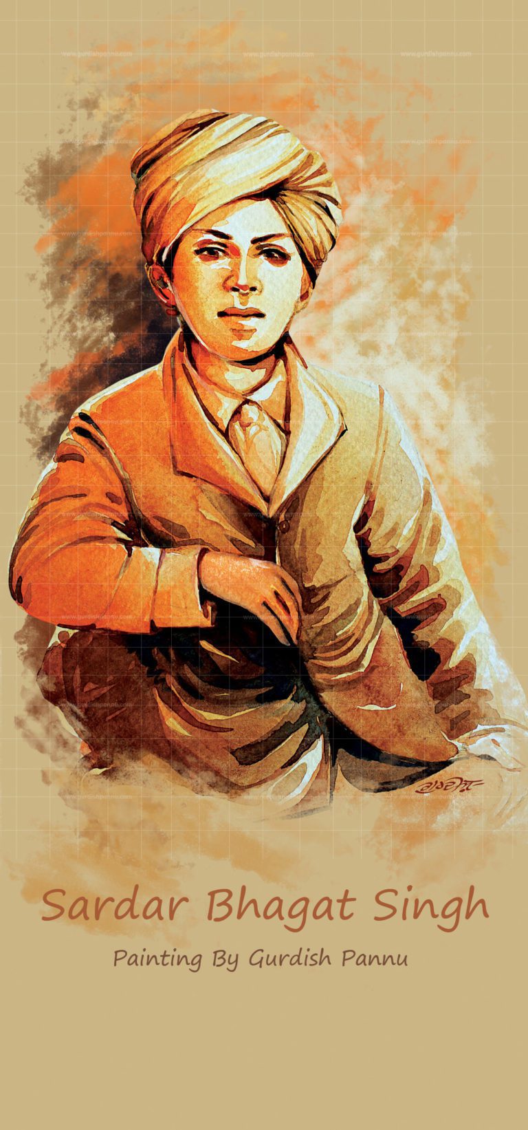 Young Sardar Bhagat Singh-Indian Freedom Fighter Painting is World famous Original handmade Independence Day painting which is dedicated to the pride of Punjab who has been an inspiration for all of us and this painting is for sale at affordable price.