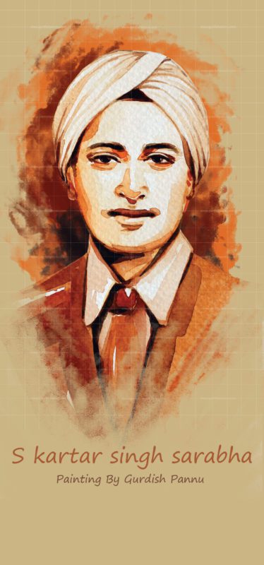 kartar singh sarabha was a young Indian Freedom Fighter. This Picture is a portrait of Kartar Singh Sarabha which is made in water colors.