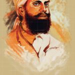 Sardar Ajit Singh portrait painting by Gurdish Pannu featuring revolutionary Indian freedom fighter in turban
