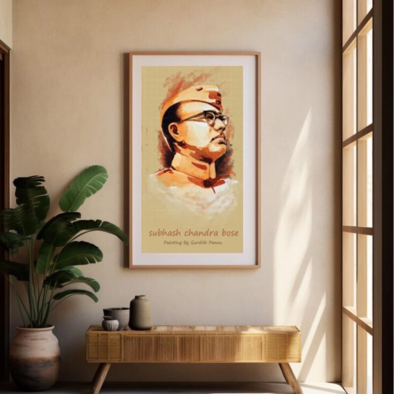 Subhash Chandra Bose-Indian Freedom Fighter Painting - image 3