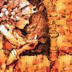 Textured oil painting of a woman holding a small glowing diya lamp titled The Light We Lost.