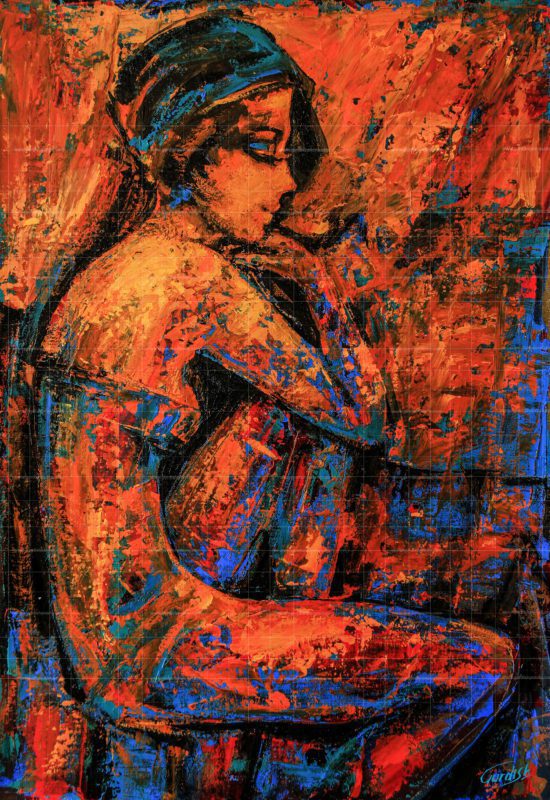 The Internal Peace- Figurative art is world famous painting of a beautiful girl painted in acrylic colors which is for sale at affordable price.Buy Original handmade painting for decorating rooms and offices with the positive aura of beautiful colors and strengthen the vibes of progress in your life