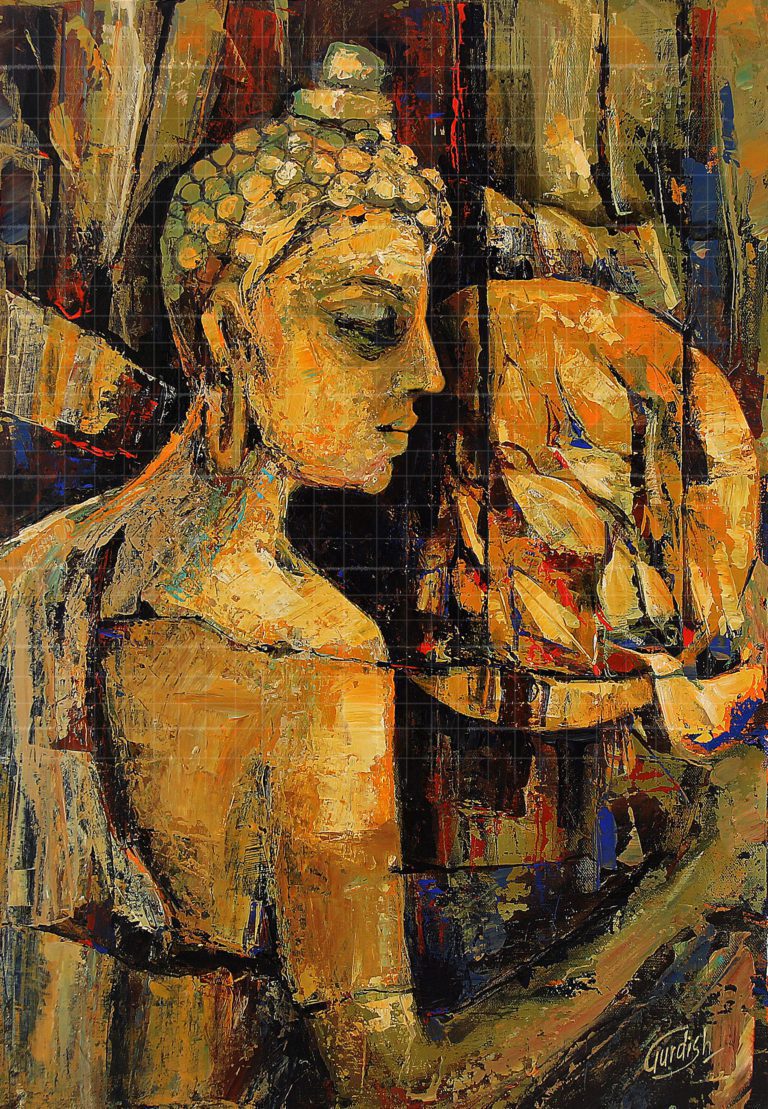 The Buddha Painting-Golden Bird is meditation painting made from acrylic colors. This is a positive painting made from natural colors and is regarded as vastu shastra painting