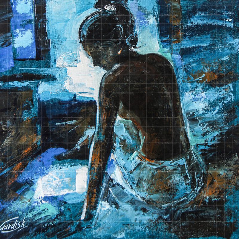 The girl in moonlight Figurative original artwork for sale. Top american artwork British classical Painting Nude