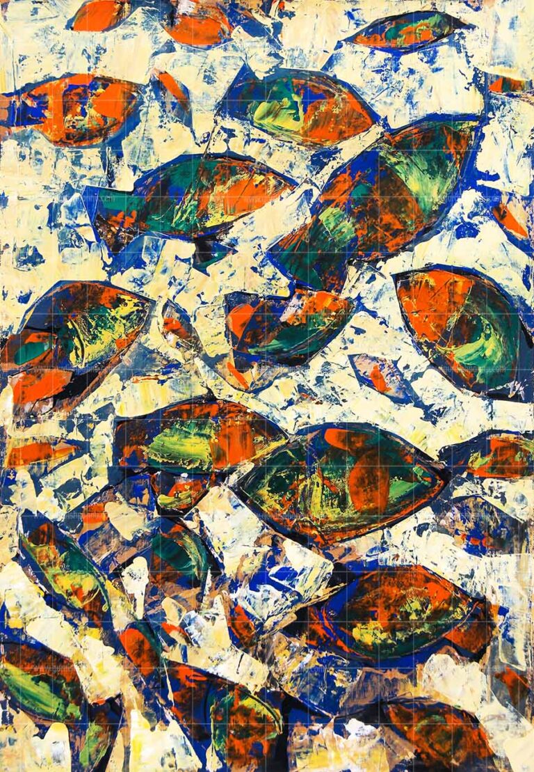 japanese fish painting-gyotaku is a beautiful artwork which brings good fortune to you and your home.
