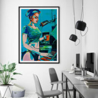 Dynamic music woman painting