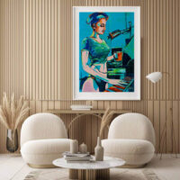 Dynamic music woman painting