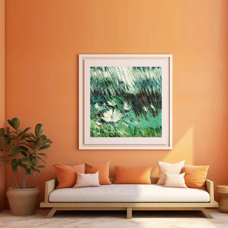 White Waterlilies Painting - image 2