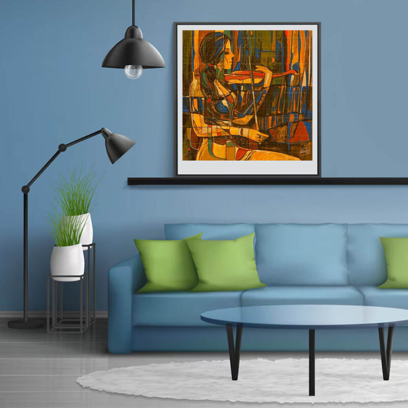 Girl playing violin-music painting - image 3