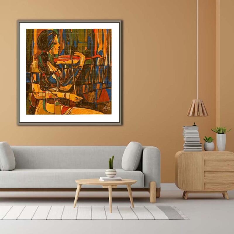 Girl playing violin-music painting - image 4