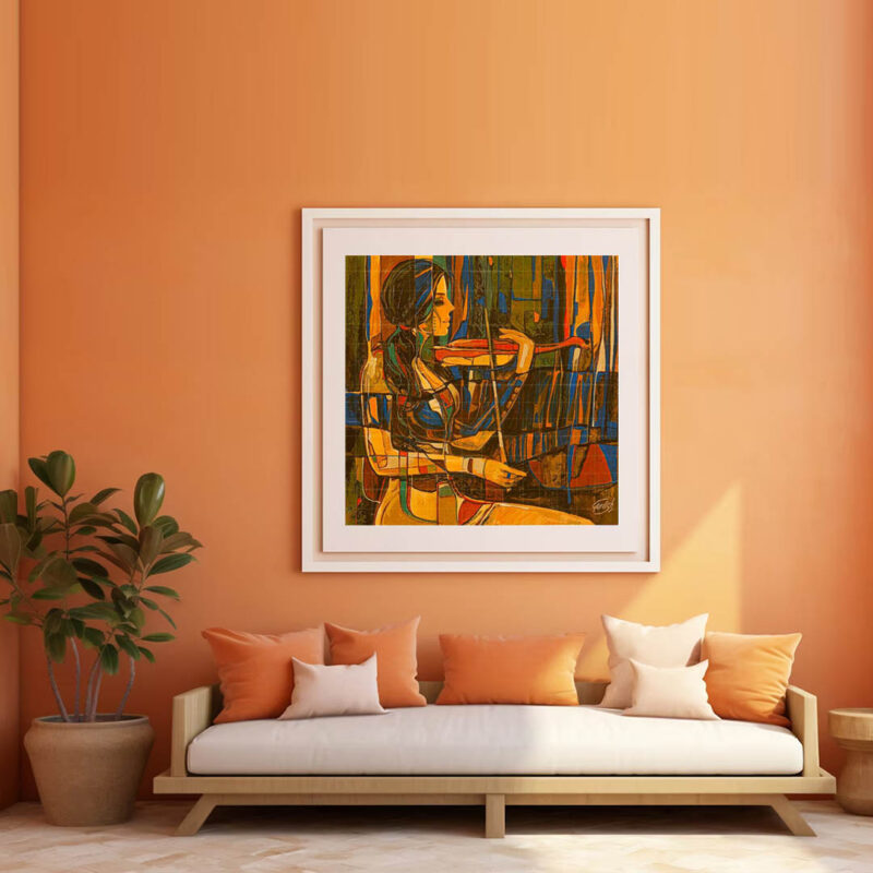 Girl playing violin-music painting - image 5