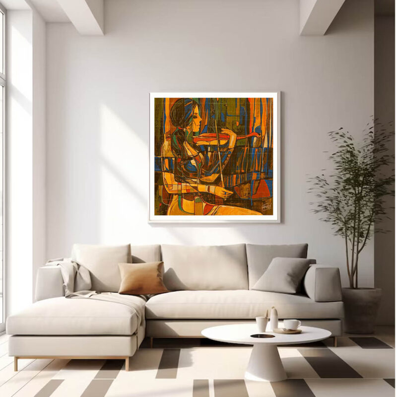 Girl playing violin-music painting - image 2