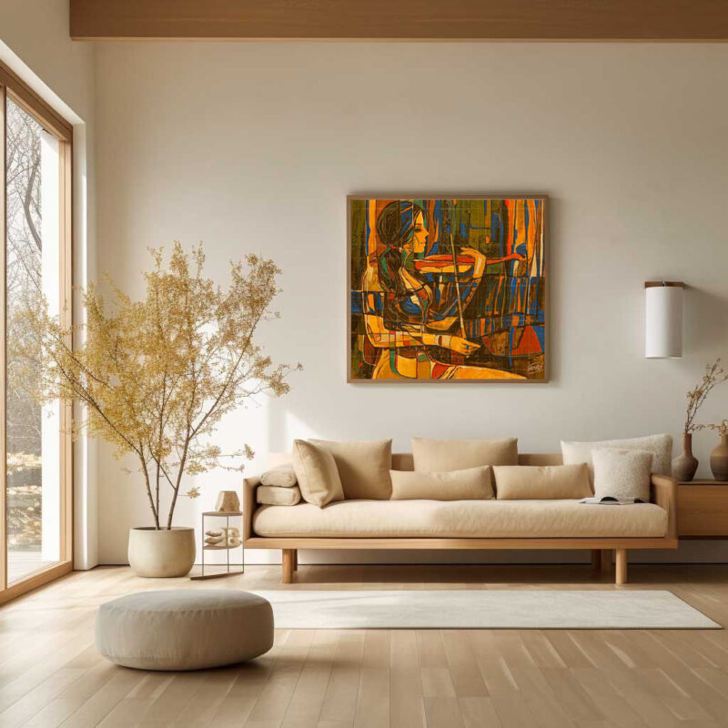 Girl playing violin-music painting - image 8
