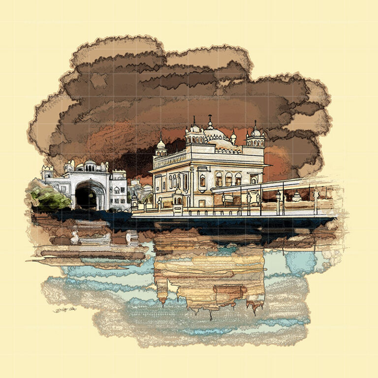 Golden temple painting is a beautiful painting of sikh holy shrine that is sri harmandir sahib amritsar in punjab.