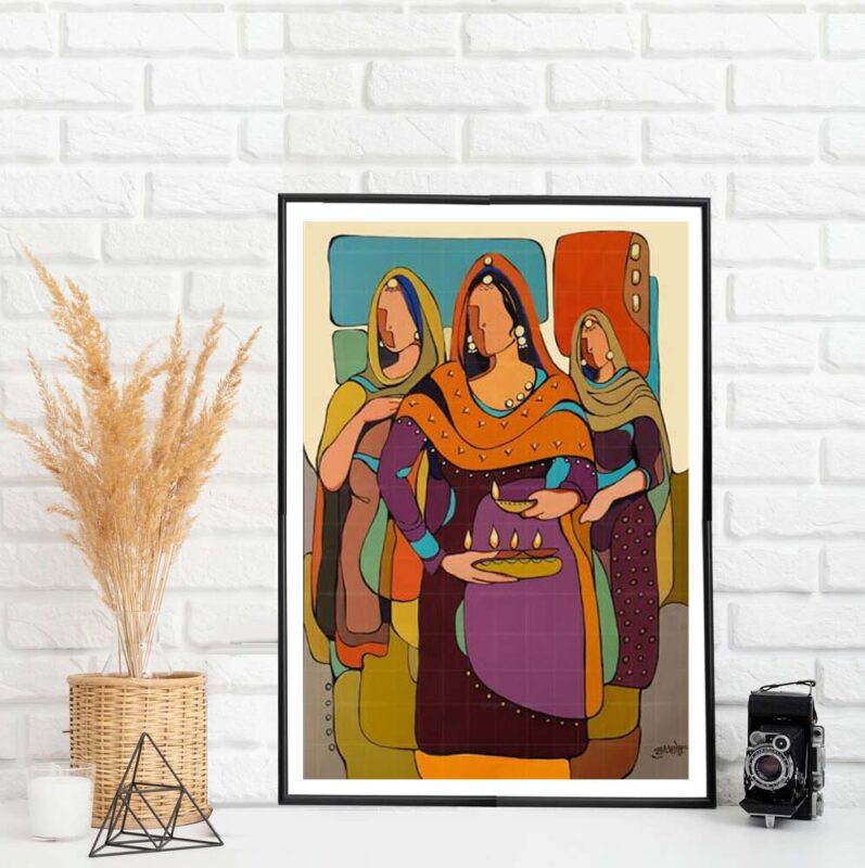 Punjabi culture painting-Diwali - image 5