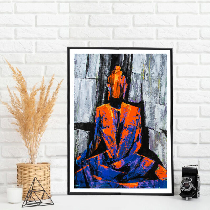 Into Meditation- Gautam Buddha painting - image 3