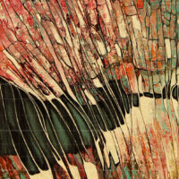 Silent Roots is a green, red and beige colored abstract art that is made using acrylic colors. It includes strokes that are calm and serene.