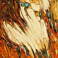 Vibrant Wild is a multicolored painting with colorful strokes of acrylic colors. The colors beige, yellow, green and orange have been used here.